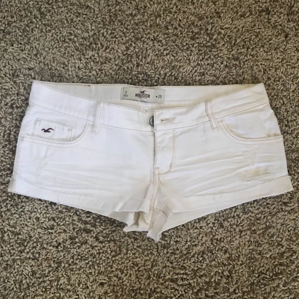 Hollister White Jean Shorts